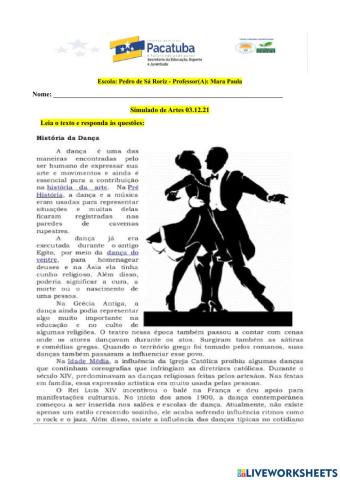 Simulado de Artes 03.12