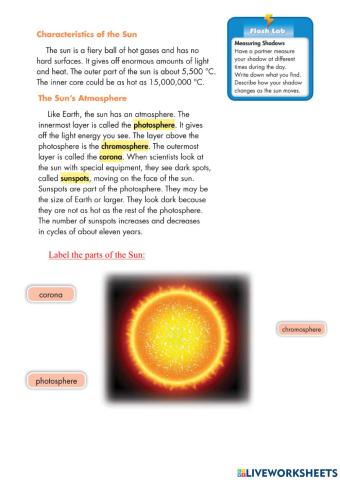 Characteristics of the sun