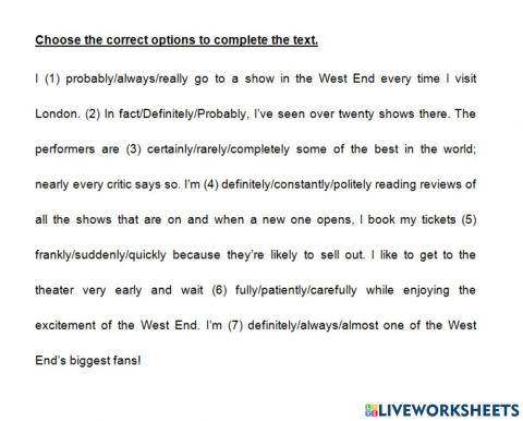 My favorite show in West end