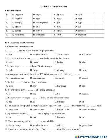 Group 5 - November test