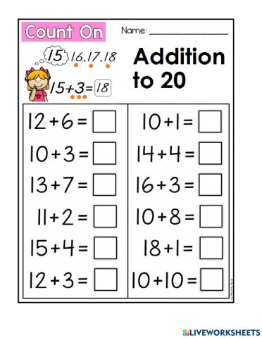 Addition to 20