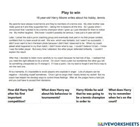 Exam preparation B1 preliminary reading part 3