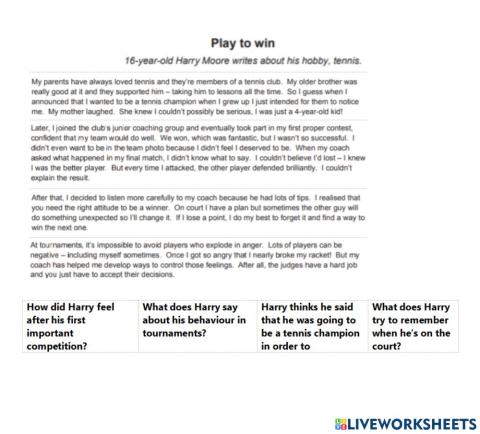 Exam preparation B1 preliminary reading part 3