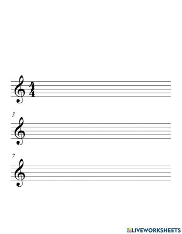 Notas en el pentagrama con clave de sol