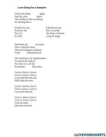 Love song for a vampire