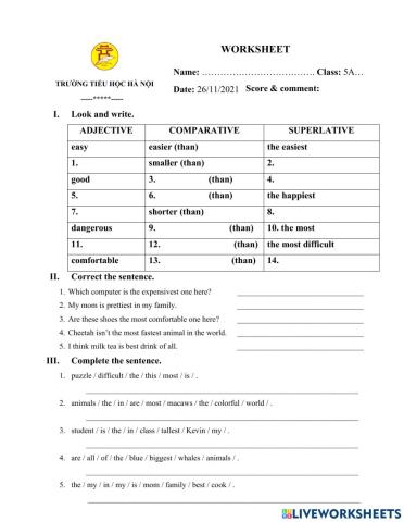 Superlative Comparision