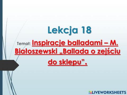 Miron Białoszewski Ballada o zejściu do sklepu