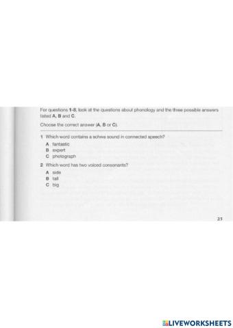 Phonology practice task