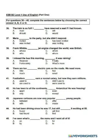 ESB B2 USE OF ENGLISH 2020