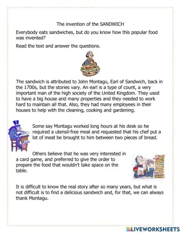 The invention of the sandwich