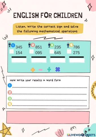 Matemathical operations EFC