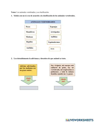 Animales vertebrados