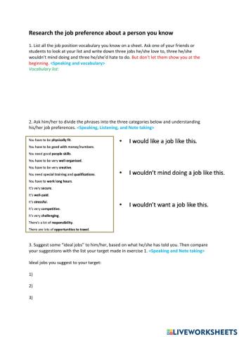 Research about job preferences