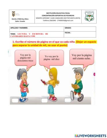 Lectura de cantidades hasta 9 999