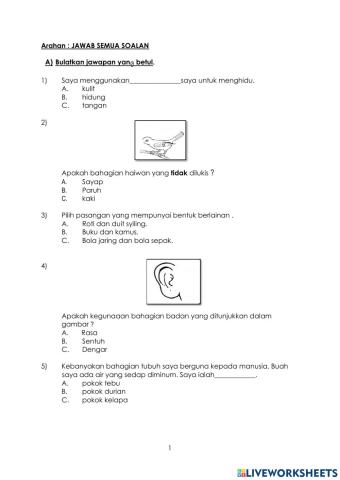Ulangkaji Sains tahun 1