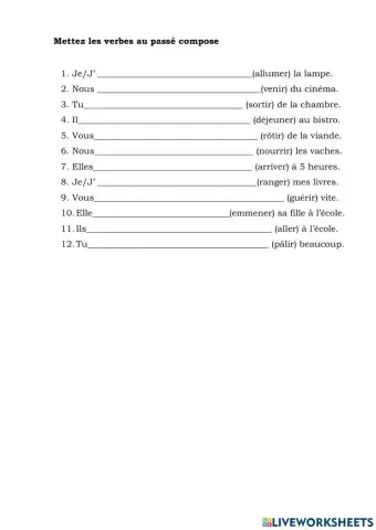 Passe compose avoir et etre