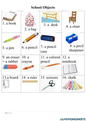 School objects