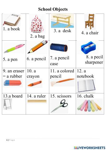 School objects