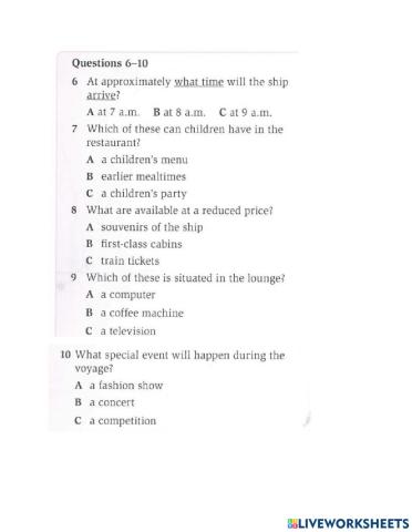 Listening Multiple Choice - Units 3 & 7 complete IELTS bands 4-5