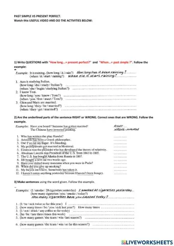 Present Perfect vs. Past Simple