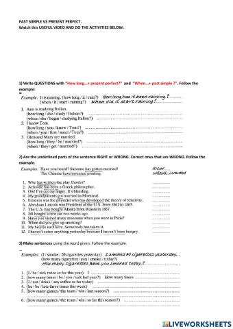 Present Perfect vs. Past Simple