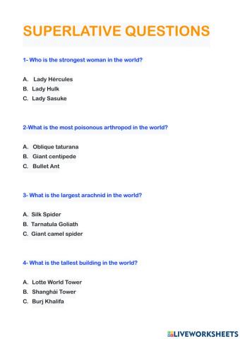 Superlative Questions