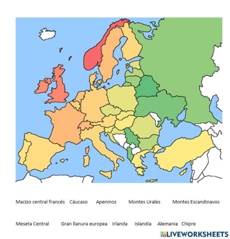El relieve de europa