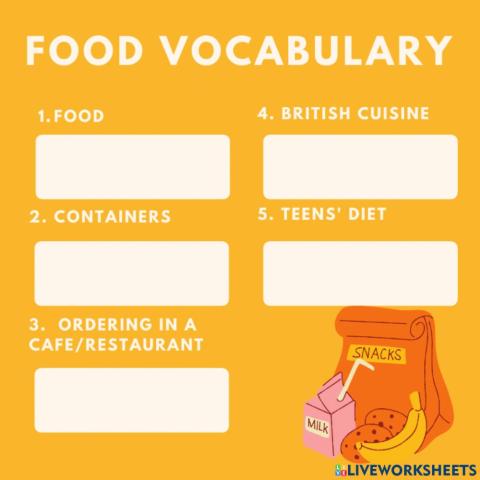 Food vocabulary