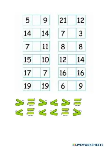 Mator que, menor que, igual que