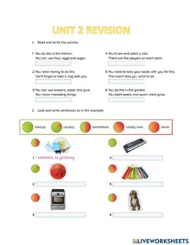 Revision unit 2 weekends