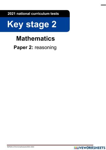 Mathematics Exam paper 2 - Grade 5