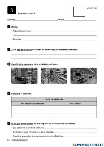 Examen las empresas y sectores productivos
