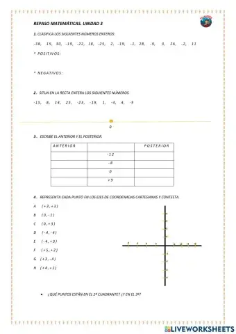 REPASO MATEMÁTICAS UNIDAD 3