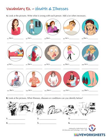 Vocabulary Ex. - Health and Illnesses
