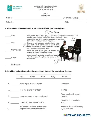 Quizz November 4th grade