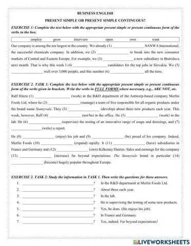 Present simple or present continuous