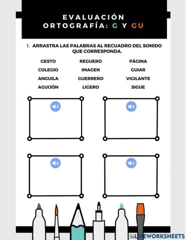 Uso de la g y gu