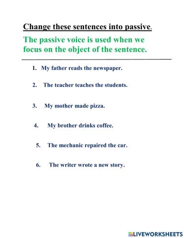 Change from active to passive