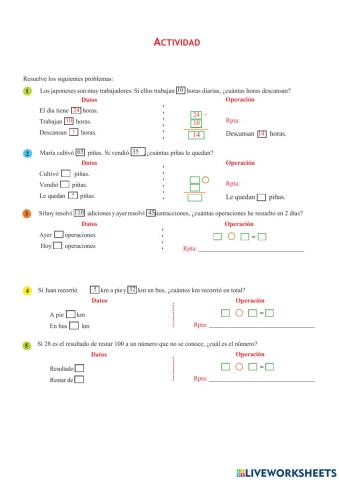 RESUELVE LOS PROBLEMAS