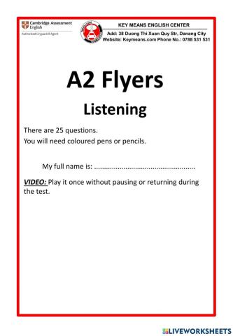 Flyers test - listening