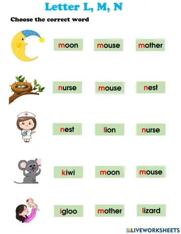 Letter L M N zoophonics