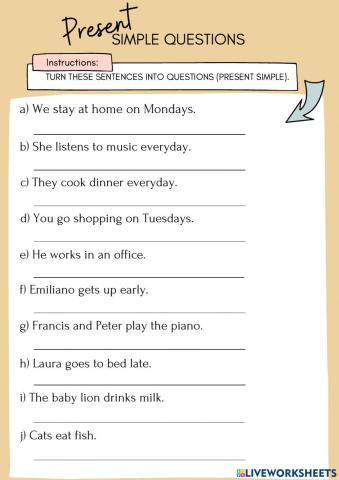 Questions in present simple