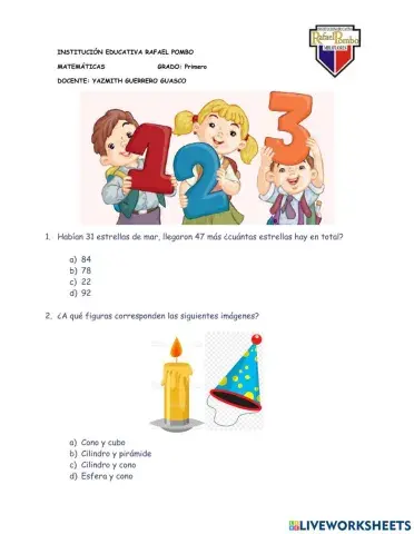 Adición, sustracción y solidos geométricos