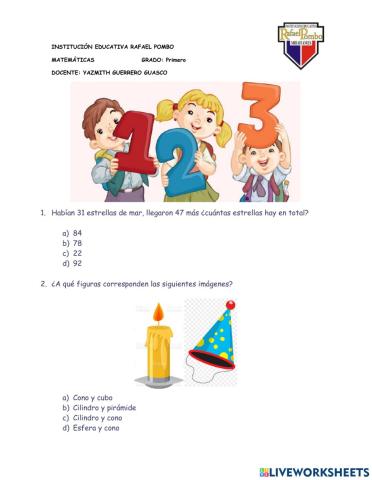 Adición, sustracción y solidos geométricos