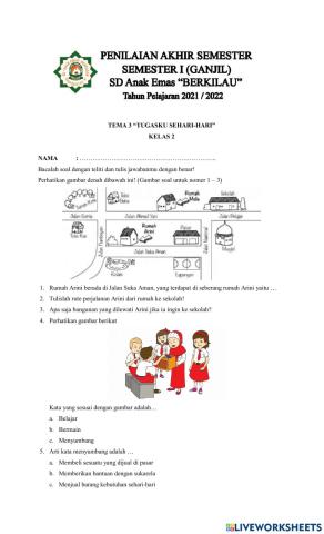 SOAL PAS GANJIL TEMA 3 KELAS 2