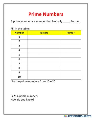 Prime Numbers