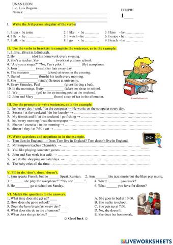 Simple present tense