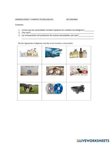 Generaciones y campos tecnológicos