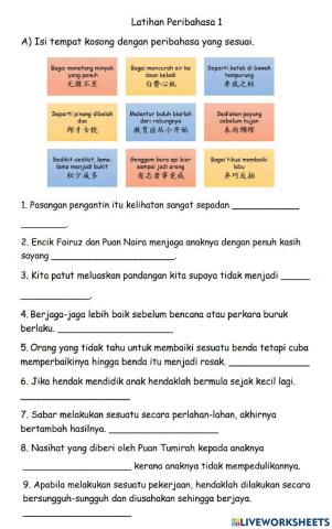 Latihan Peribahasa 1