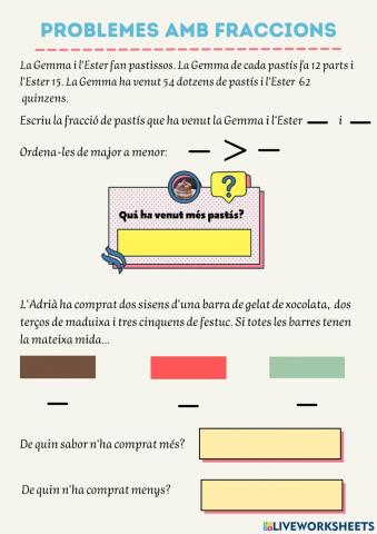 Problemes amb fraccions
